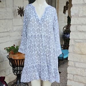 Sigrid Olsen Beach To Bistro Gorgeous Cotton Floral Dress Size Med
